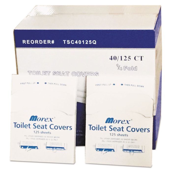 241754 Quarter-Fold Toilet Seat Covers, 14.17 x 16.73, White, 5,000/Carton - Image 1