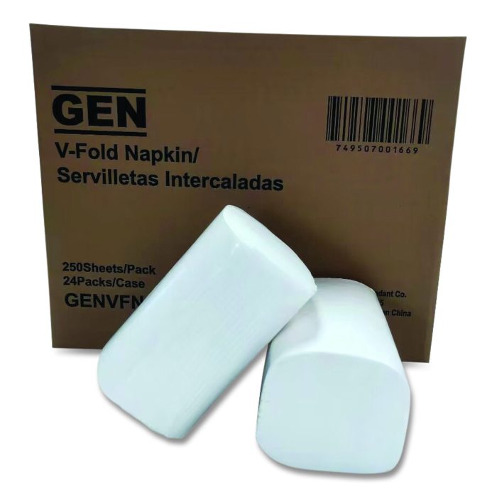 899532 Premium Interfold Pop-Up Dispenser Napkin, 2-Ply, 6.5 x 8.3, White, 250/Pack, 24 Packs/Carton - Image 1