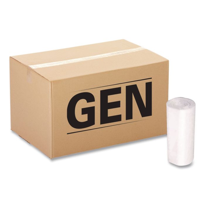 15187049 High Density Can Liners, 56 gal, 14 mic, 43" x 46", Natural, Interleaved Roll, 25 Bags/Roll, 8 Rolls/Carton - Image 1