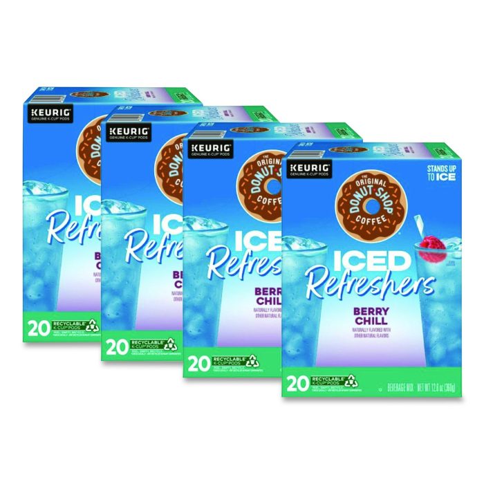 15097918 ICED Refreshers K-Cup Pods, Berry Chill, 20/Box, 4 Boxes/Carton - Image 1