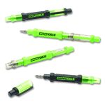 6-Way Pen-Style Screw/Nut Driver, Metric 6-Point, Phillips and SAE Slotted Bits, 5.38" Long, 4/Pack