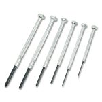 6-Piece Precision Screwdriver Set, Metric Slotted and Phillips, Polished Steel Handle