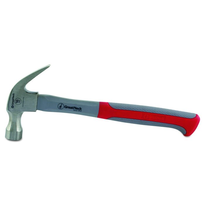 272476 Claw Hammer, 16 oz Drop Forged Steel Curved Claw Head, 12.8" High-Visibility Orange Fiberglass Handle - Image 1