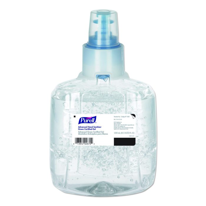638733 Advanced Hand Sanitizer Green Certified Gel Refill, For LTX-12 Dispensers, 1,200 mL, Fragrance-Free - Image 1
