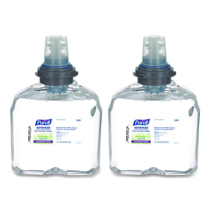 15173618 Advanced Hand Sanitizer Green Certified TFX Refill, Foam, 1,200 mL, Fragrance-Free, 2/Carton - Image 1