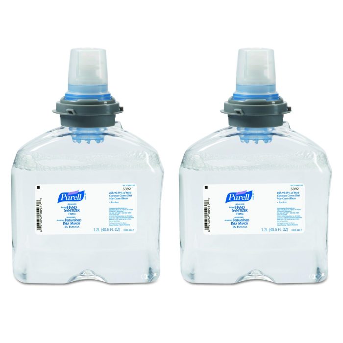 210279 Advanced Hand Sanitizer TFX Refill, Foam, 1,200 mL, Unscented, 2/Carton - Image 1