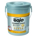 Scrubbing Towels, Hand Cleaning, 2-Ply, 10.5 x 12, Fresh Citrus, Silver/Yellow, 72/Bucket