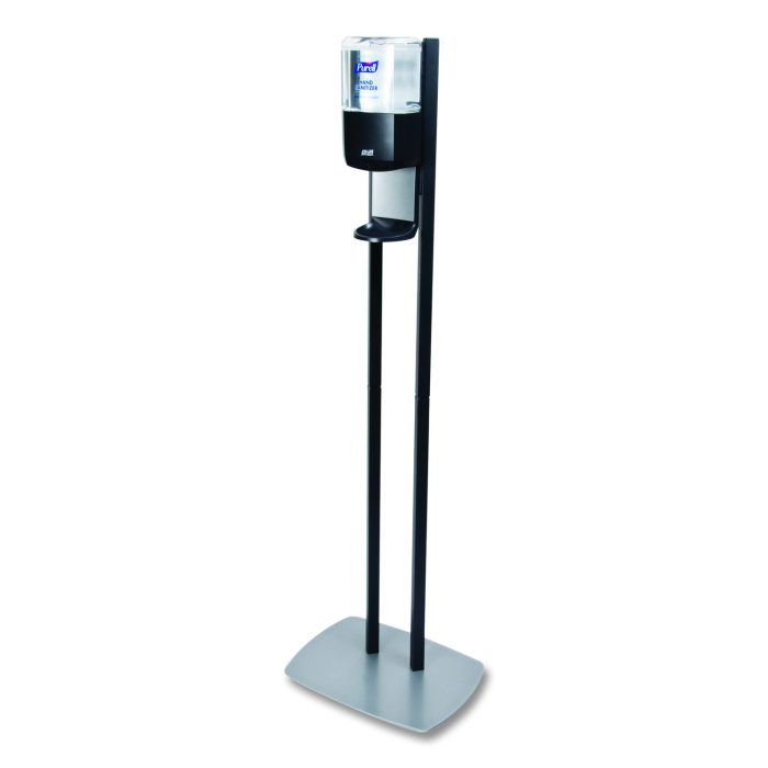 701251 Es6 Hand Sanitizer Floor Stand With Dispenser, 1,200 Ml, 13.5 X 5 X 28.5, Graphite/silver - Image 1