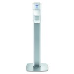 Messenger Es6 Floor Stand With Dispenser, 1,200 Ml, 13.16 X 16.63 X 51.57, Silver/white