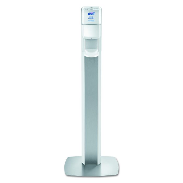 309941 Messenger Es6 Floor Stand With Dispenser, 1,200 Ml, 13.16 X 16.63 X 51.57, Silver/white - Image 1