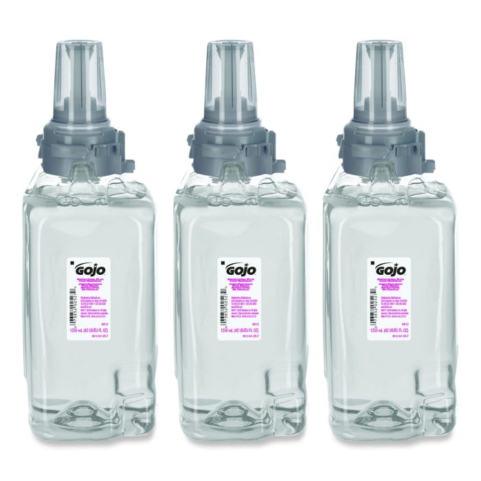 820887 Antibacterial Foam Hand Wash Refill, For ADX-12 Dispenser, Plum Scent, 1,250 mL, 3/Carton - Image 1