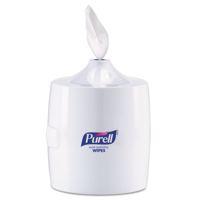 281863 Hand Sanitizer Wipes Wall Mount Dispenser, 1,200/1,500 Wipe Capacity, 13.3 X 11 X 10.88, White - Image 1