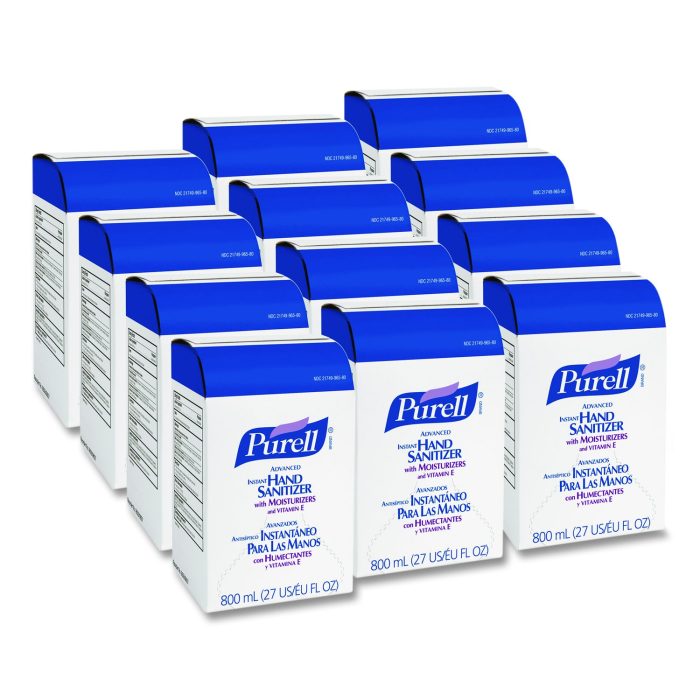 15173564 Advanced Hand Sanitizer Gel, Bag-in-Box, 800 mL Refill, Unscented, 12/Carton - Image 1