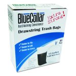 Drawstring Trash Bags, Drawstring, 13 gal, 24" x 28", White, 40 Bags/Roll, 2 Rolls/Box