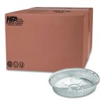 Round Aluminum Container, 24 oz., 7" Diameter, Silver, 500/Carton
