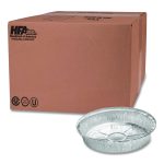 Round Aluminum Container, 24 oz, 7" Diameter, Silver, 500/Carton