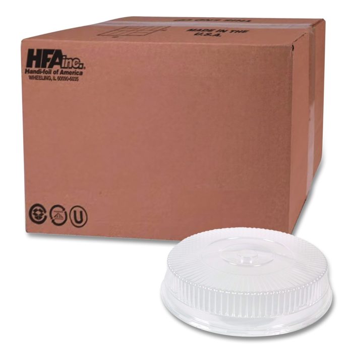 15106399 Plastic Dome Lid, 8.25" Diameter x 0.88" h, Clear, 500/Carton - Image 1