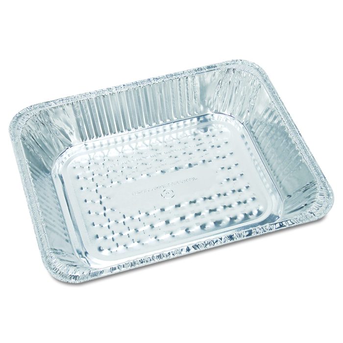 113117 Aluminum Oblong Container, 1 lb, 4.56 x 5.56 x 1.63, Silver, 1,000/Carton - Image 1