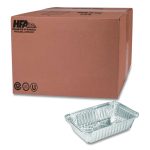 Aluminum Oblong Pan, Shallow, 1.5 lb, 6 x 8.59 x 1.25, Silver, 500/Carton