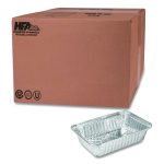Aluminum Oblong Pan, 2.25 lb, 5.94 x 8.44 x 1.81, Silver, 500/Carton