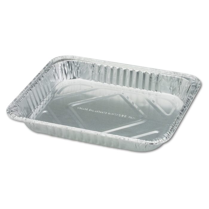 145832 Aluminum Steam Table Pans, Half-Size Shallow, 1.69" Deep, 10.38 x 12.75, 100/Carton - Image 1