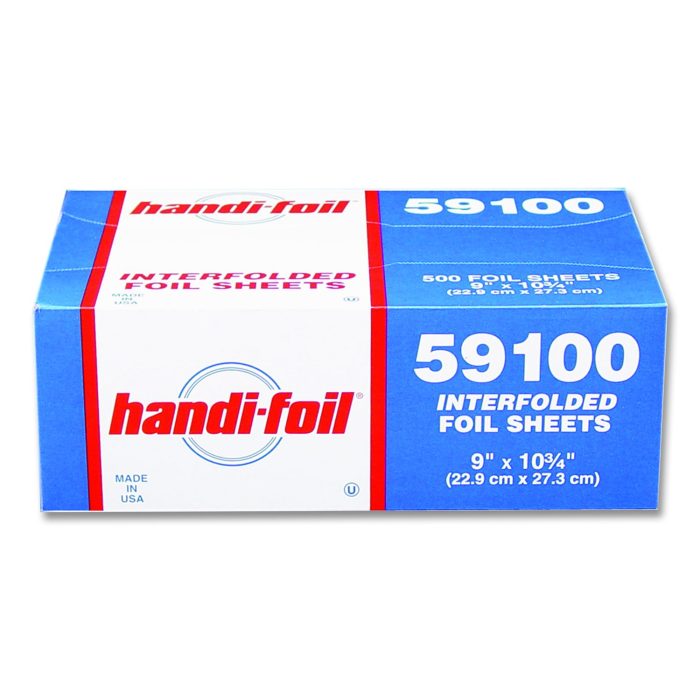 15012900 Interfolded Foil Sheets, 55 Gauge, 9 x 10.75, 500/Box, 6 Boxes/Carton - Image 1