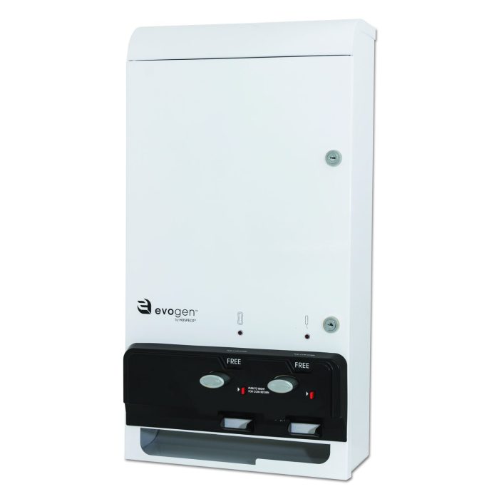 309227 Evogen Feminine Hygiene Dispenser, Metal, 14 x 7.75 x 26.25, White/Black - Image 1