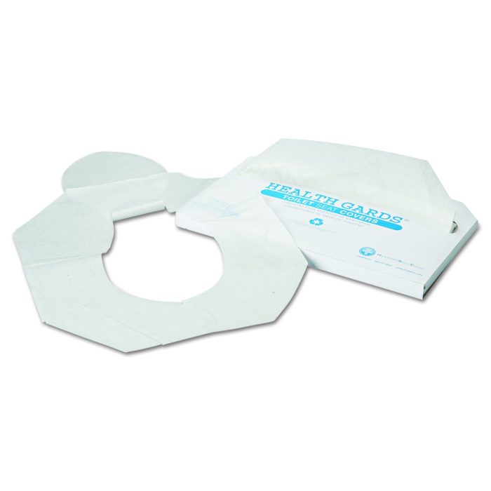 147556 Health Gards Toilet Seat Covers, Half-Fold, 14.25 X 16.5, White, 250/pack, 10 Boxes/carton - Image 1