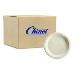 PaperPro Naturals Molded Fiber Dinnerware, Round Plates, 6" dia, White, 125/Pack, 8 Packs/Carton