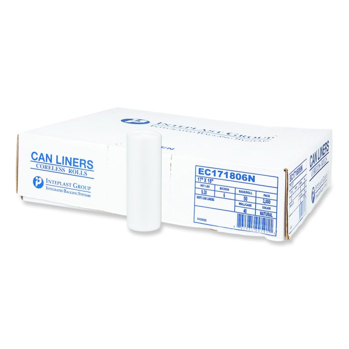 895450 High-Density Commercial Can Liners, 4 gal, 6 mic, 17" x 18", Clear, Perforated Roll, 50 Bags/Roll, 40 Rolls/Carton - Image 1