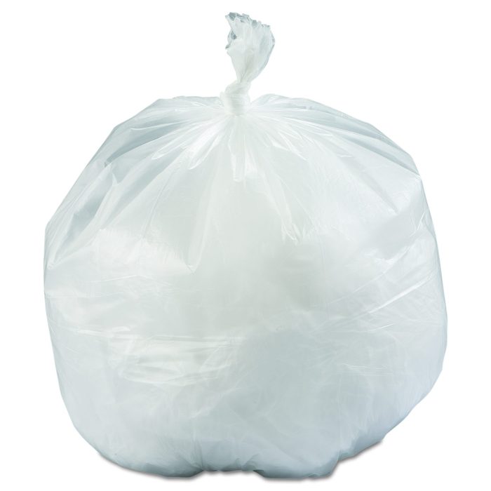 149020 High-Density Commercial Can Liners, 33 gal, 12 mic, 33" x 39", Natural, Interleaved Roll, 25 Bags/Roll, 6 Rolls/Carton - Image 1