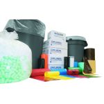 High-Density Commercial Can Liners, 60 gal, 12 mic, 38" x 60", Black, Interleaved Roll, 25 Bags/Roll, 8 Rolls/Carton