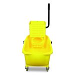 Side-Press Wringer And Plastic Bucket Combo, 12 To 32 Oz, Yellow