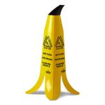 Banana Wet Floor Cones, 11 X 11.15 X 23.25, Yellow/brown/black