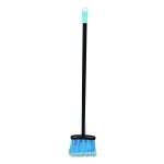 Lobby Dust Pan Broom, 36.86" Length, Black/Blue, 12/Carton