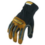 Ranchworx Leather Gloves, EN388: 2123, 9.5" Long, Medium, Black/Tan, Pair