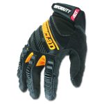 SuperDuty Gloves, EN388: 4132, 12" Long, Large, Black/Yellow, Pair
