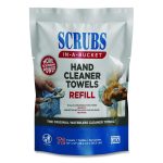 Hand Cleaner Towels, SCRUBS in-a-Bucket Refill, 1-Ply, 10 x 12, Citrus, Blue/White, 72/Pack, 6 Packs/Carton
