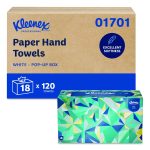 Hand Towels, POP-UP Box, Cloth, 1-Ply, 9 x 10.5, Unscented, White, 120/Box
