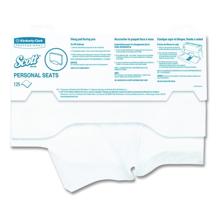 717959 Personal Seats Sanitary Toilet Seat Covers, 15 X 18, White, 125/pack - Image 1