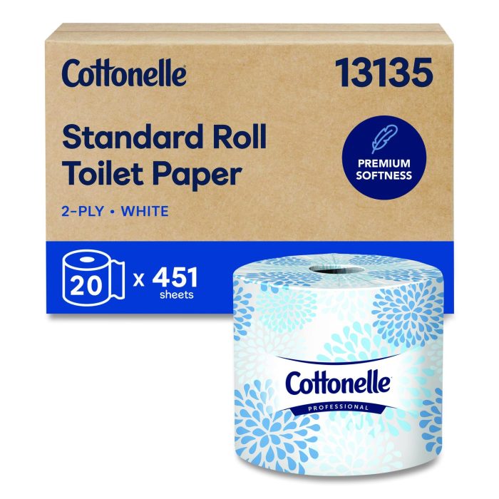 15163693 Two-Ply Bathroom Tissue, Septic Safe, White, 451 Sheets/Roll, 20 Rolls/Carton - Image 1