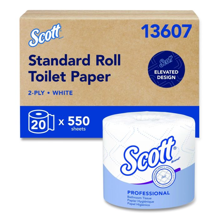 15163695 Essential Standard Roll Bathroom Tissue for Business, Septic Safe, 2-Ply, White, 550 Sheets/Roll, 20 Rolls/Carton - Image 1