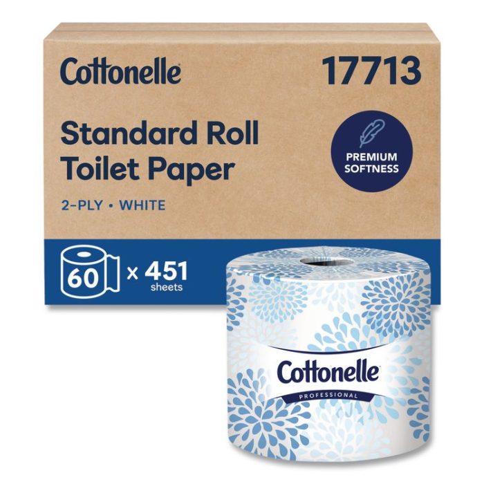 15163697 Two-Ply Bathroom Tissue for Business, Septic Safe, White, 451 Sheets/Roll, 60 Rolls/Carton - Image 1