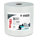 Power Clean X80 Heavy Duty Cloths, Jumbo Roll, 12.4 x 12.2, White, 455/Roll