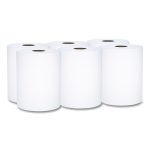 Universal 100% Recycled Fiber Hard Roll Paper Towels, 1-Ply, 8" x 800 ft, White, 6 Rolls/Carton