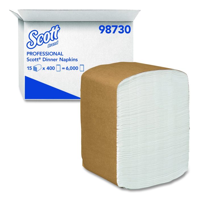 15180349 Full-Fold Dispenser Napkins, 1-Ply, 12 x 17, White, 400/Pack, 15 Packs/Carton - Image 1