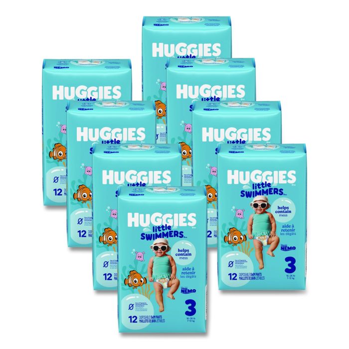 15169563 Little Swimmers, Size 3, 16 lbs to 26 lbs, 12/Pack, 8 Packs/Carton - Image 1