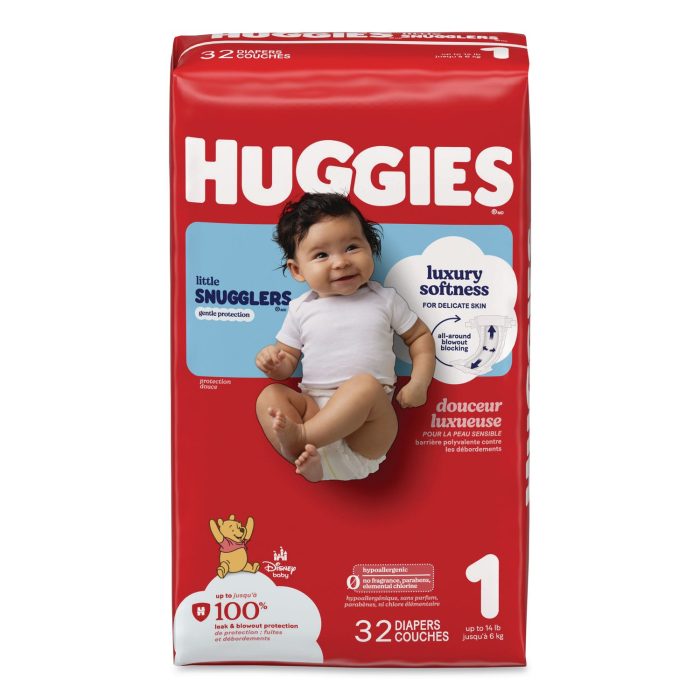 15184430 Little Snugglers Baby Diapers, Size 1, 8 lbs to 14 lbs, Disney Design, 32/Pack - Image 1