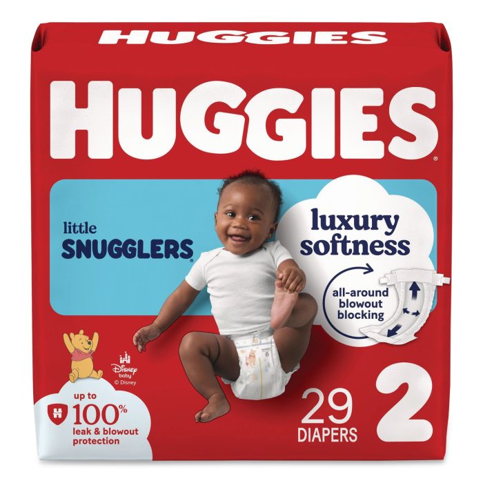 15184414 Little Snugglers Baby Diapers, Size 2, 12 lbs to 18 lbs, Disney Design, 29/Pack - Image 1