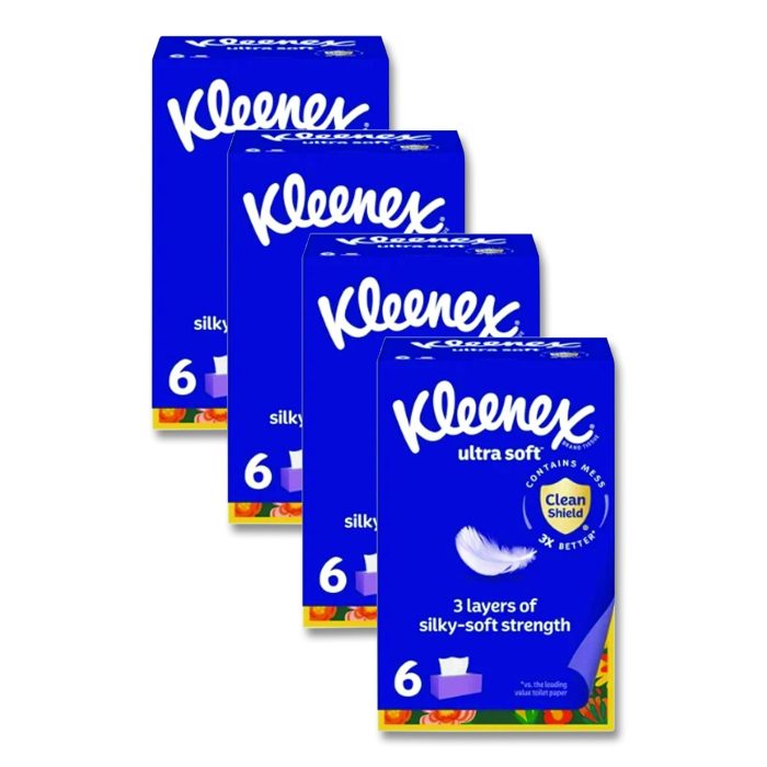 15182574 Ultra Soft Facial Tissue, 3-Ply, White, 120 Sheets/Box, 6 Boxes/Pack, 4 Packs/Carton - Image 1